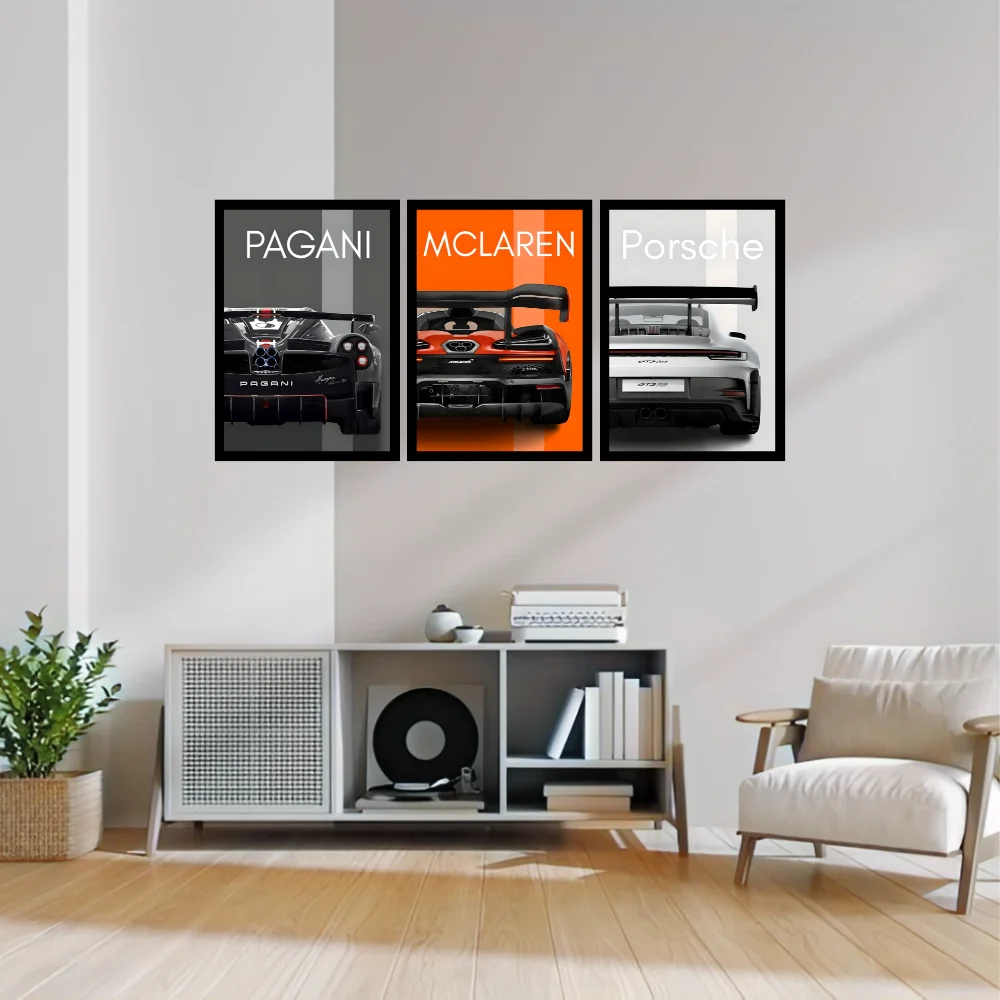 Djane Studio Luxury Cars Wall Frame Set | Premium Wall Art for Living Room, Bedroom, Office & Gaming Room | Pack of 3 | Size 15x10 Inch